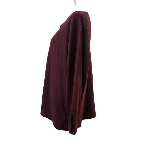 Mens Old Navy Normcore Burgundy Built-In Flex Henley Long Sleeve Shirt XXL - Picture 2 of 10